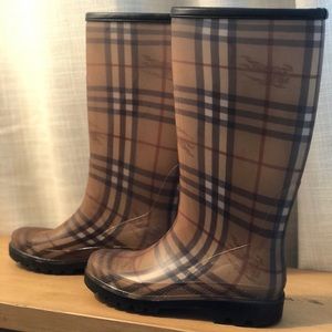 Burberry Haymarket Check Rubber Rain Boots